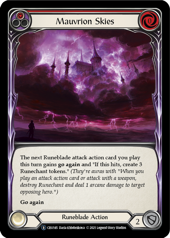 Mauvrion Skies (Red) [U-CRU145-RF] Unlimited Rainbow Foil | Good Games Cannington