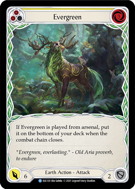 Evergreen (Yellow) [ELE120] (Tales of Aria)  1st Edition Rainbow Foil | Good Games Cannington