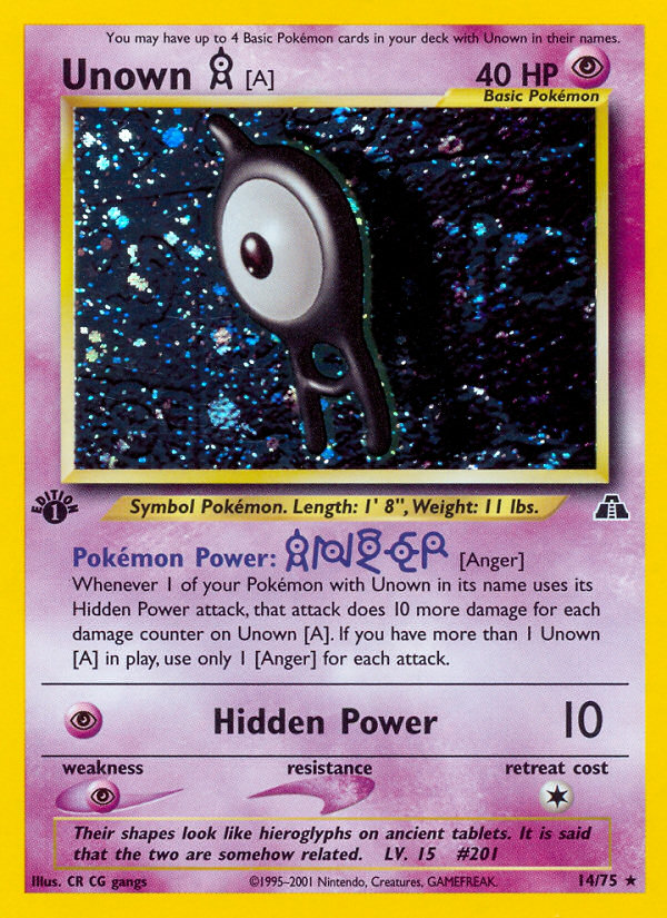 Unown [A] (14/75) [Neo Discovery 1st Edition] | Good Games Cannington