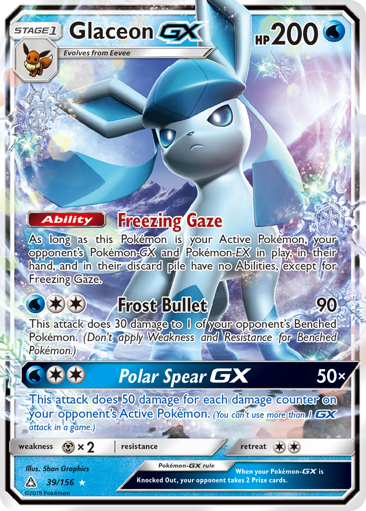 Glaceon GX (39/156) [Sun & Moon: Ultra Prism] | Good Games Cannington