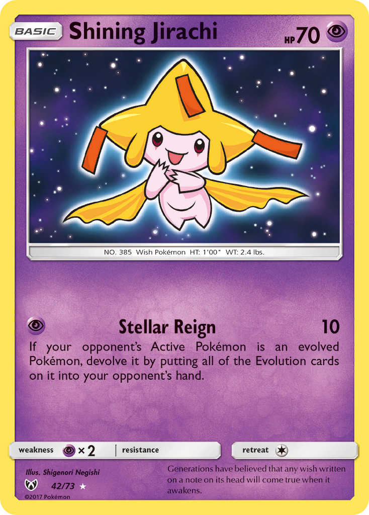 Shining Jirachi (42/73) [Sun & Moon: Shining Legends] | Good Games Cannington