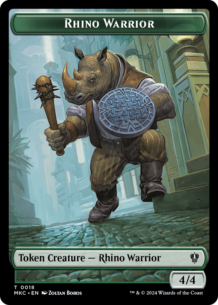 Thopter // Rhino Warrior Double-Sided Token [Murders at Karlov Manor Commander Tokens] | Good Games Cannington
