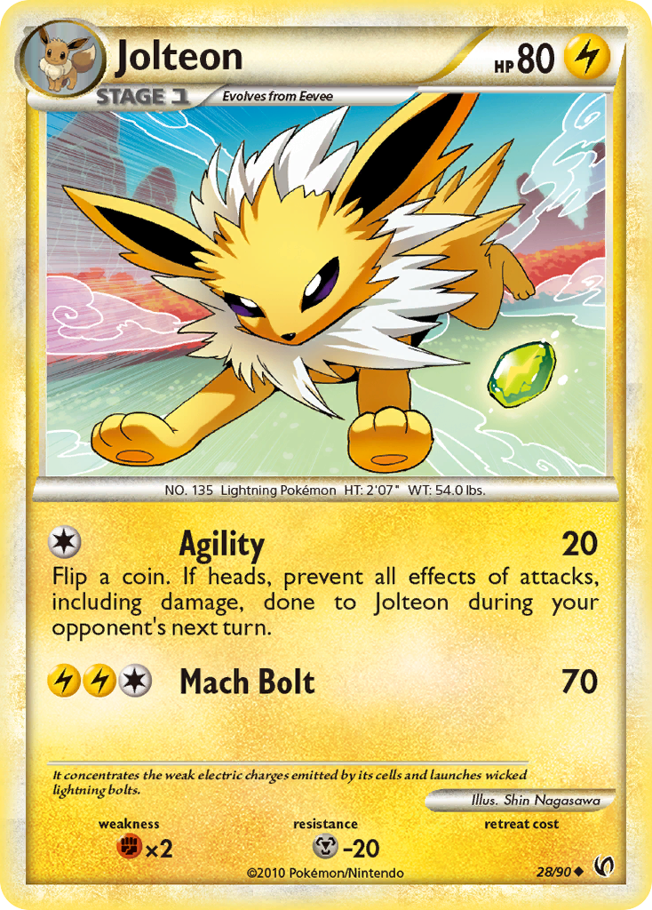 Jolteon (28/90) [HeartGold & SoulSilver: Undaunted] | Good Games Cannington