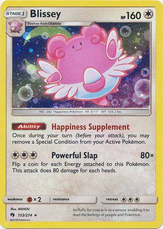 Blissey (153/214) (Cosmos Holo) [Sun & Moon: Lost Thunder] | Good Games Cannington