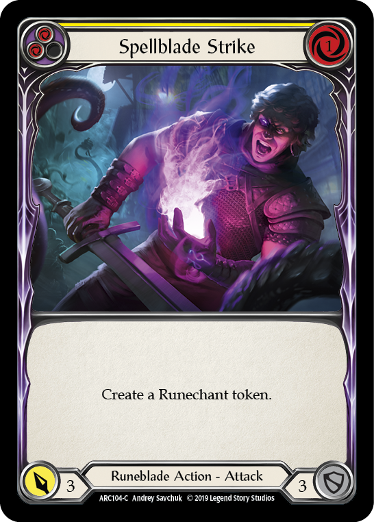 Spellblade Strike (Yellow) [ARC104-C] 1st Edition Rainbow Foil | Good Games Cannington