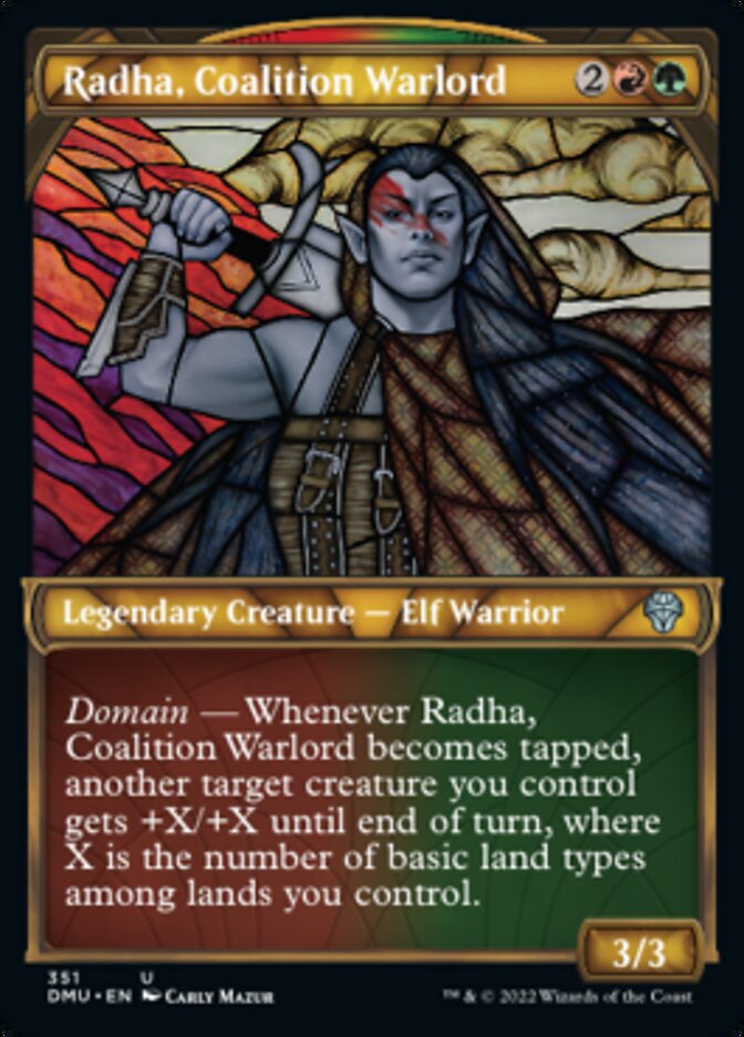 Radha, Coalition Warlord (Showcase Textured) [Dominaria United] | Good Games Cannington