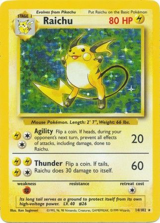 Raichu (14/102) [Base Set Unlimited] | Good Games Cannington
