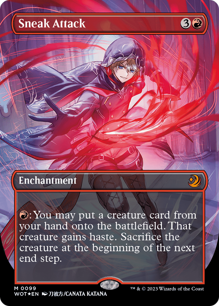 Sneak Attack (Anime Borderless) (Confetti Foil) [Wilds of Eldraine: Enchanting Tales] | Good Games Cannington