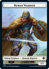 Saproling // Human Warrior Double-Sided Token [Starter Commander Decks] | Good Games Cannington
