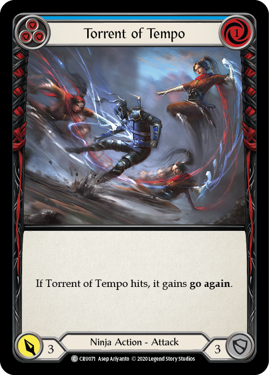 Torrent of Tempo (Blue) [CRU071] 1st Edition Rainbow Foil | Good Games Cannington