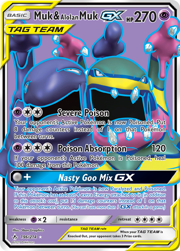 Muk & Alolan Muk GX (196/214) [Sun & Moon: Unbroken Bonds] | Good Games Cannington