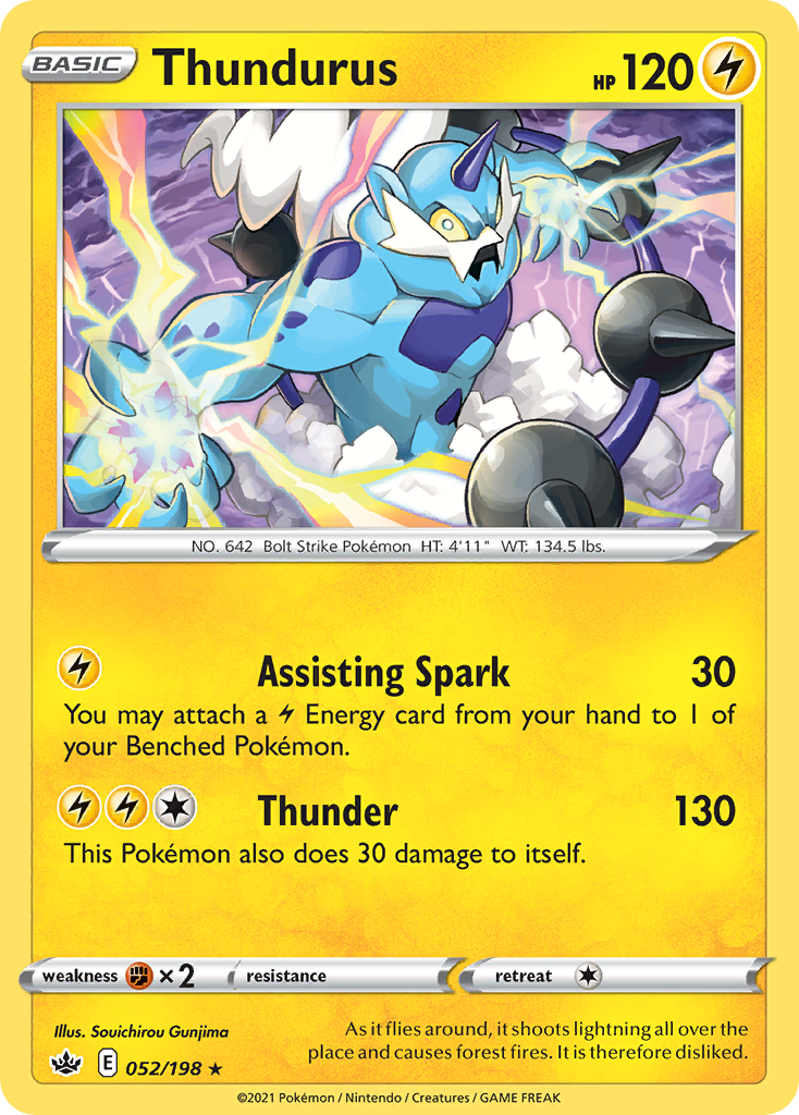 Thundurus (052/198) (Theme Deck Exclusive) [Sword & Shield: Chilling Reign] | Good Games Cannington