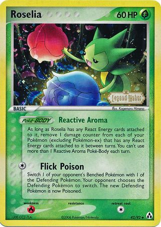 Roselia (42/92) (Stamped) [EX: Legend Maker] | Good Games Cannington