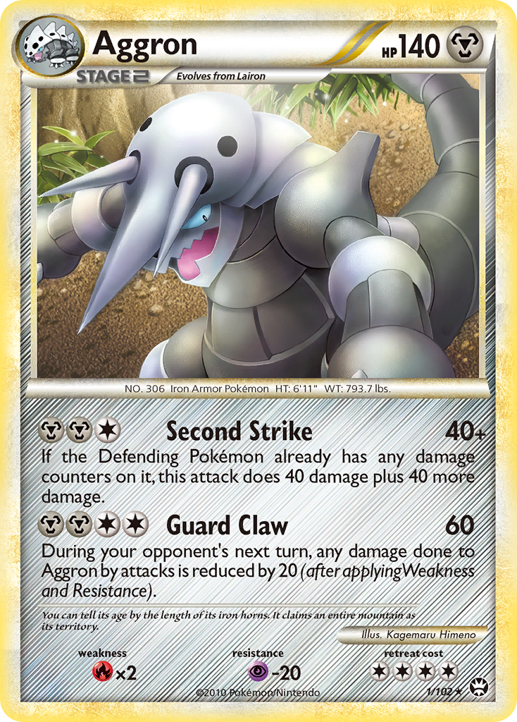 Aggron (1/102) [HeartGold & SoulSilver: Triumphant] | Good Games Cannington