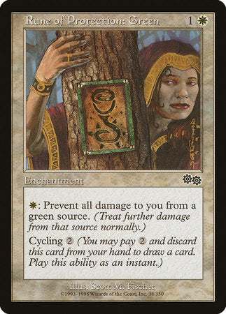 Rune of Protection: Green [Urza's Saga] | Good Games Cannington