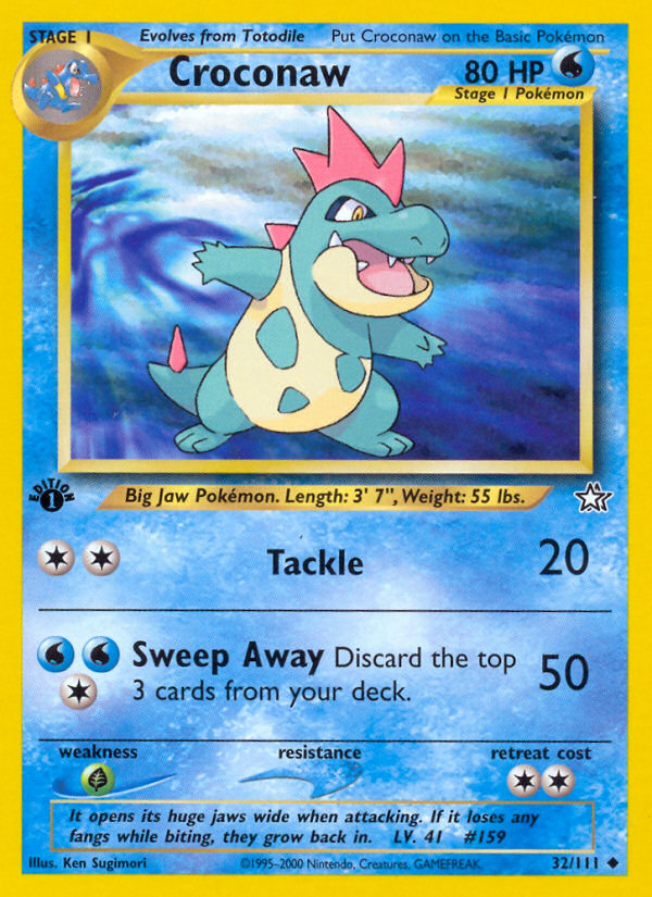 Croconaw (32/111) [Neo Genesis 1st Edition] | Good Games Cannington