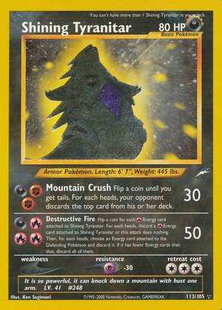Shining Tyranitar (113/105) [Neo Destiny Unlimited] | Good Games Cannington