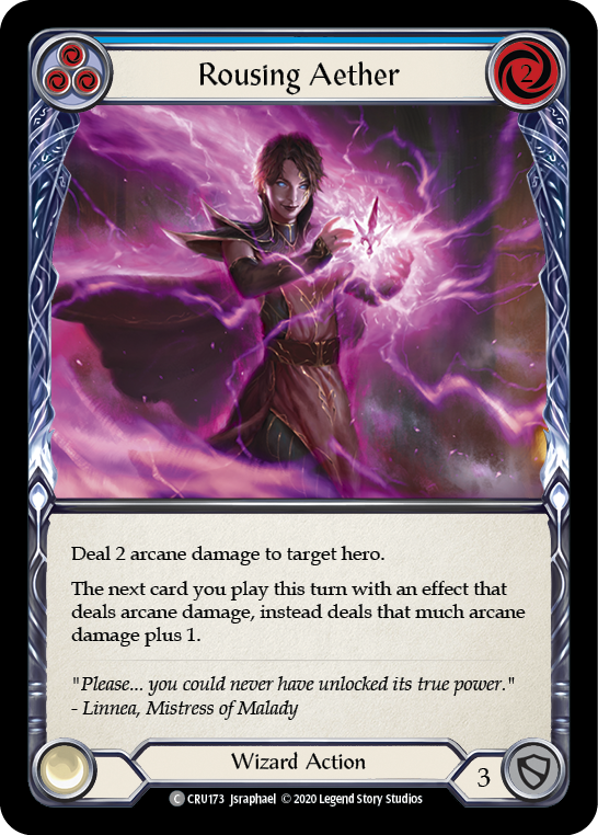 Rousing Aether (Blue) [CRU173] 1st Edition Rainbow Foil | Good Games Cannington