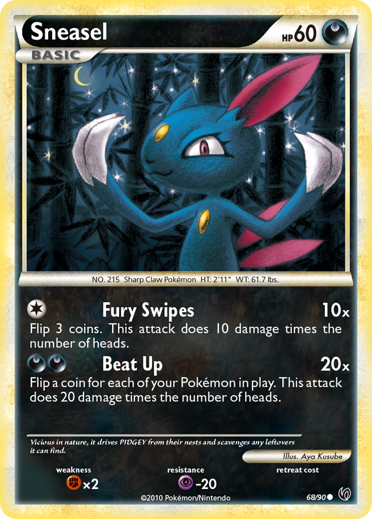 Sneasel (68/90) [HeartGold & SoulSilver: Undaunted] | Good Games Cannington
