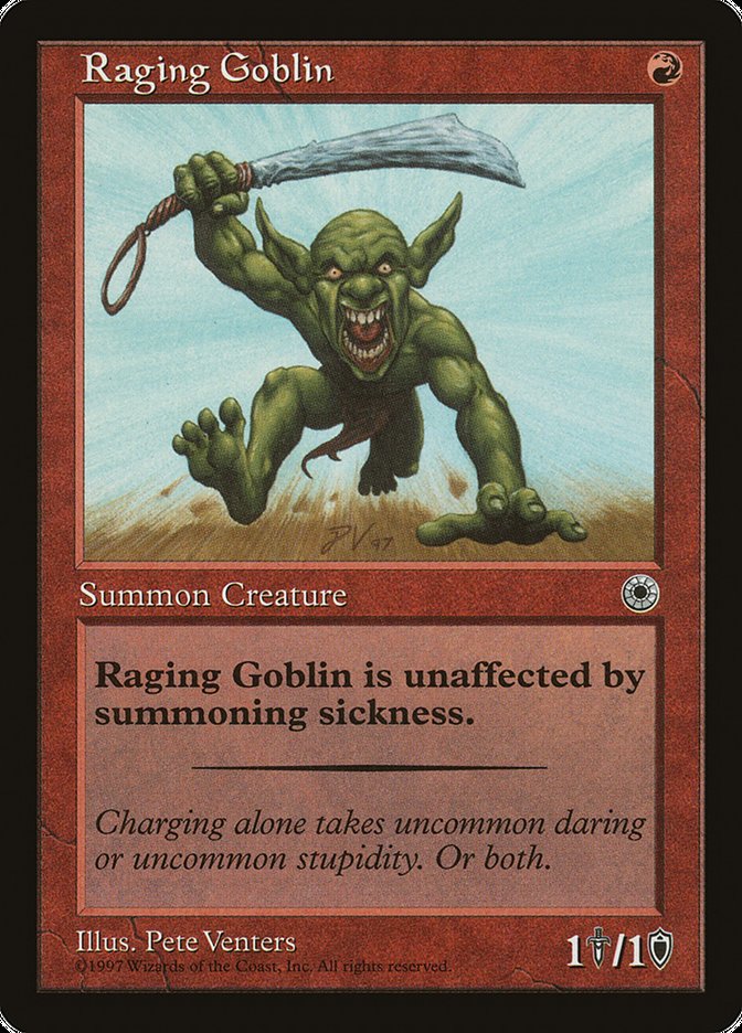 Raging Goblin (With Flavor Text) [Portal] | Good Games Cannington