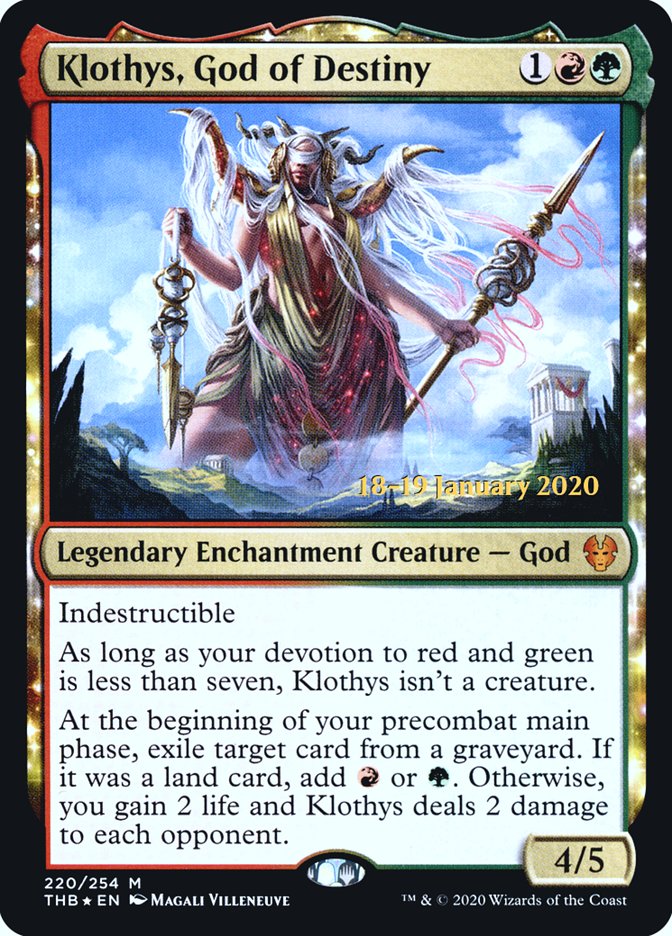 Klothys, God of Destiny [Theros Beyond Death Prerelease Promos] | Good Games Cannington
