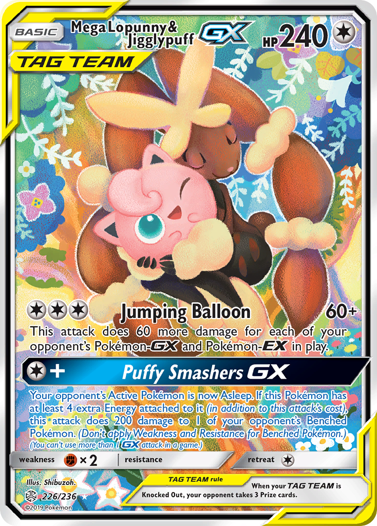 Mega Lopunny & Jigglypuff GX (226/236) [Sun & Moon: Cosmic Eclipse] | Good Games Cannington