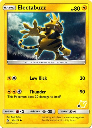 Electabuzz (43/156) (Pikachu Stamp #41) [Battle Academy 2020] | Good Games Cannington