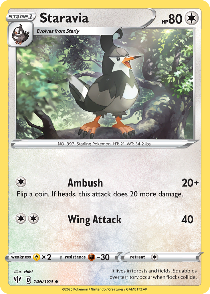 Staravia (146/189) [Sword & Shield: Darkness Ablaze] | Good Games Cannington
