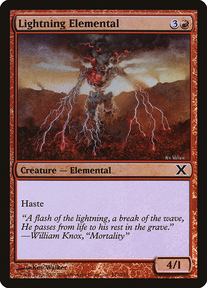 Lightning Elemental (Premium Foil) [Tenth Edition] | Good Games Cannington