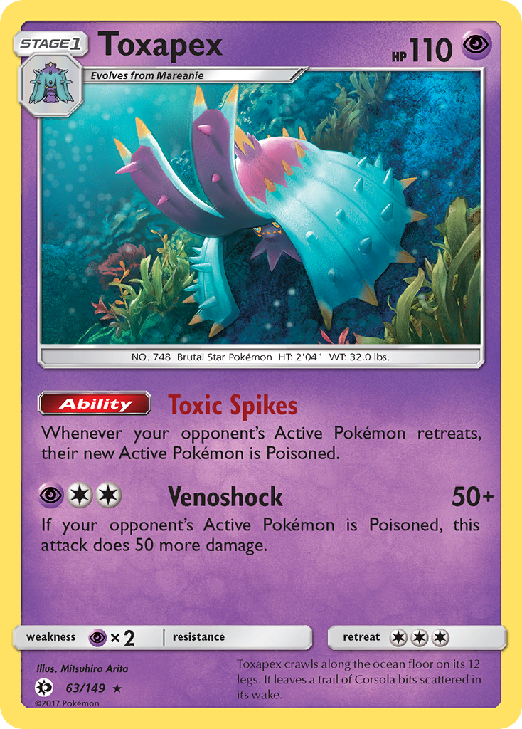 Toxapex (63/149) [Sun & Moon: Base Set] | Good Games Cannington