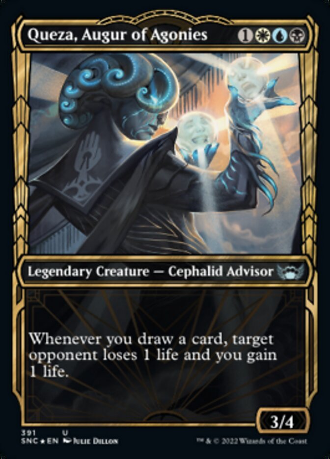 Queza, Augur of Agonies (Showcase Golden Age Gilded Foil) [Streets of New Capenna] | Good Games Cannington