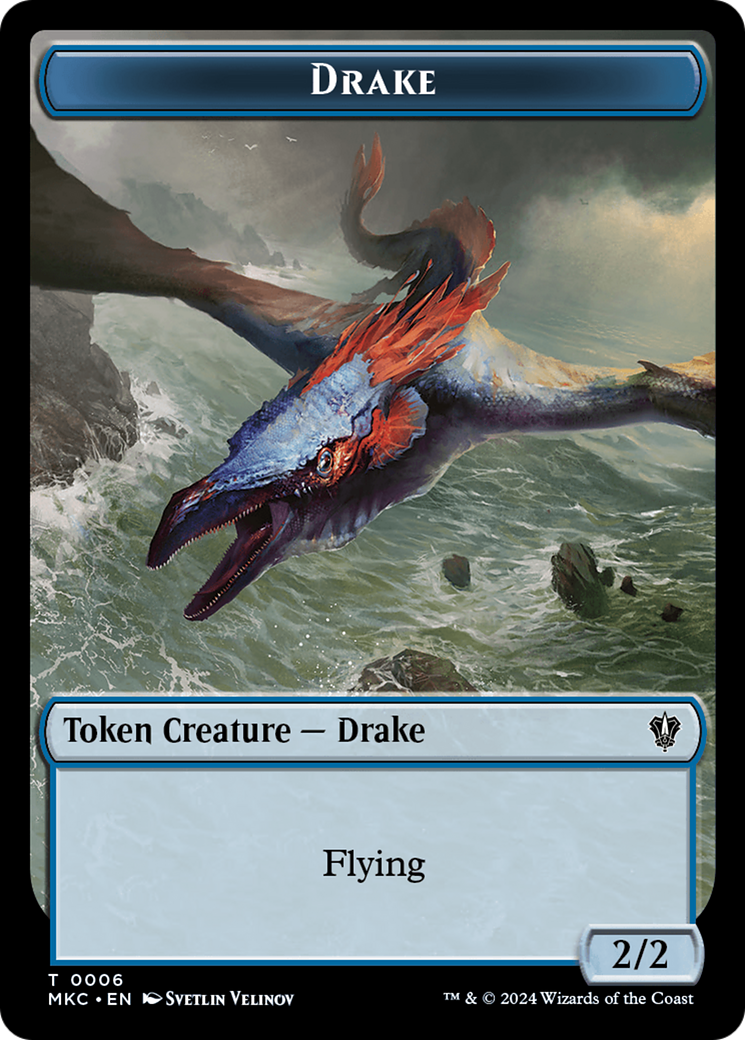 Drake // Cat Double-Sided Token [Murders at Karlov Manor Commander Tokens] | Good Games Cannington