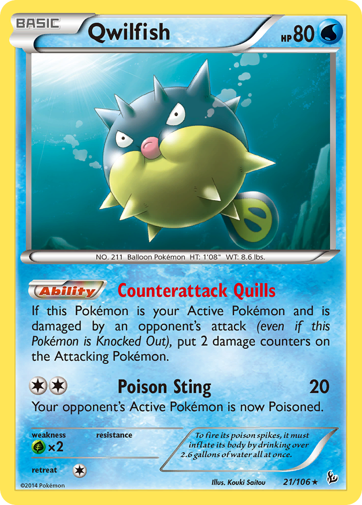 Qwilfish (21/106) [XY: Flashfire] | Good Games Cannington