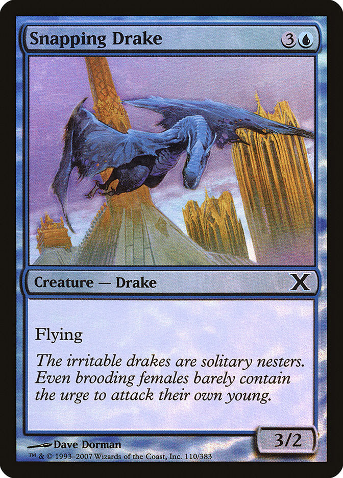 Snapping Drake (Premium Foil) [Tenth Edition] | Good Games Cannington