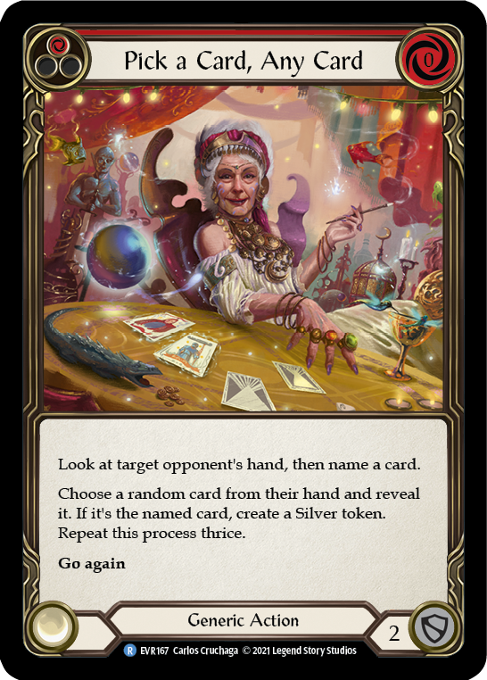Pick a Card, Any Card (Red) [EVR167] (Everfest)  1st Edition Rainbow Foil | Good Games Cannington
