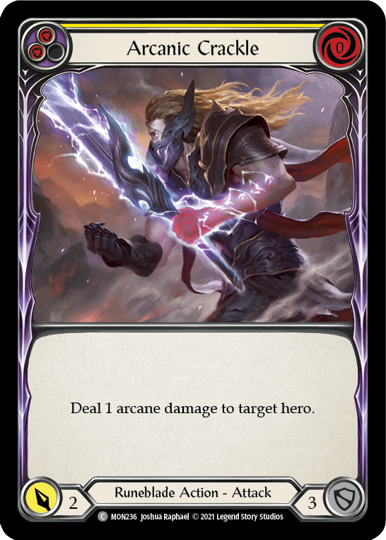 Arcanic Crackle (Yellow) [MON236-RF] 1st Edition Rainbow Foil | Good Games Cannington