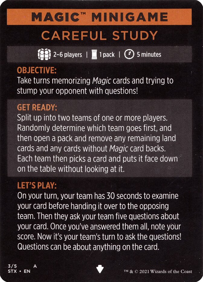 Careful Study (Magic Minigame) [Strixhaven: School of Mages Minigame] | Good Games Cannington