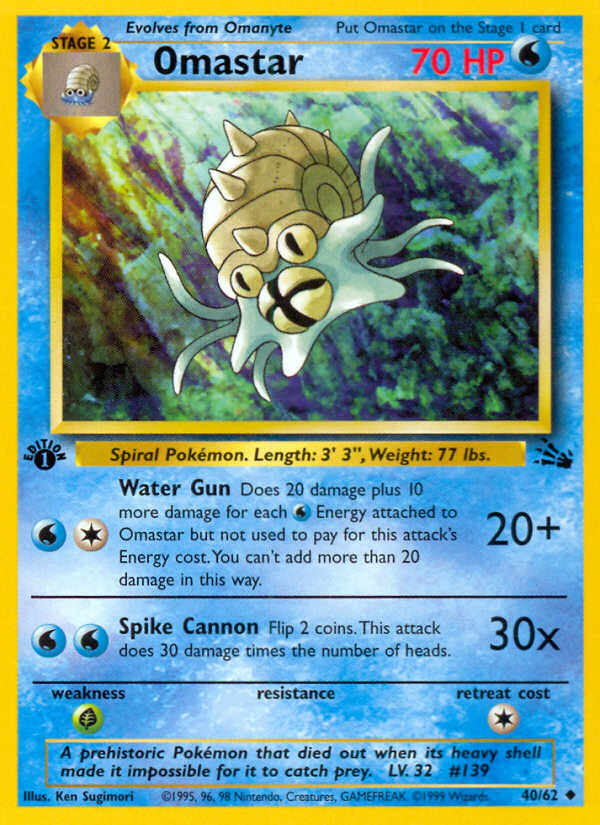 Omastar (40/62) [Fossil 1st Edition] | Good Games Cannington