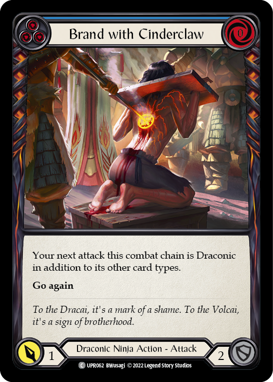 Brand with Cinderclaw (Blue) [UPR062] (Uprising)  Rainbow Foil | Good Games Cannington