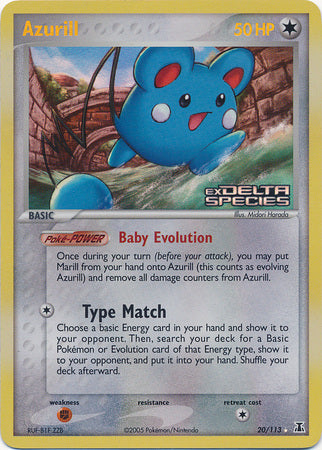 Azurill (20/113) (Stamped) [EX: Delta Species] | Good Games Cannington