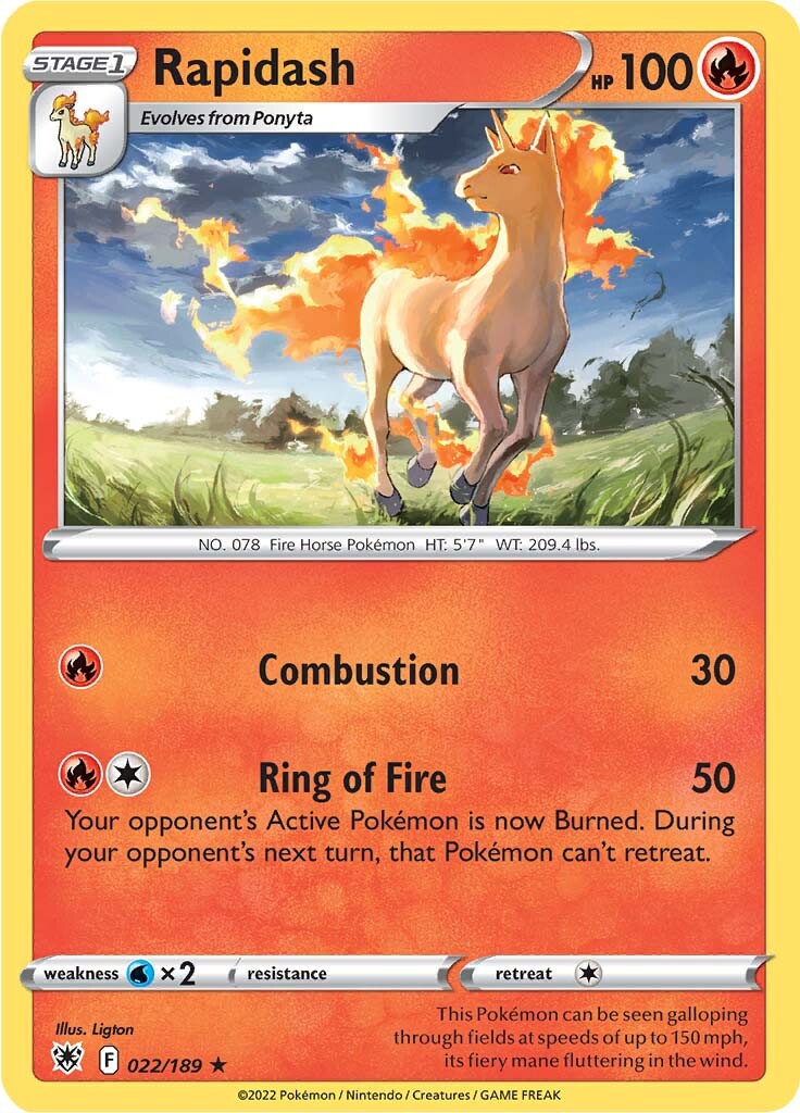 Rapidash (022/189) [Sword & Shield: Astral Radiance] | Good Games Cannington