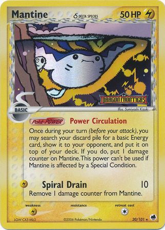 Mantine (20/101) (Delta Species) (Stamped) [EX: Dragon Frontiers] | Good Games Cannington