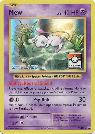 Mew (53/108) (League Promo 2nd Place) [XY: Evolutions] | Good Games Cannington