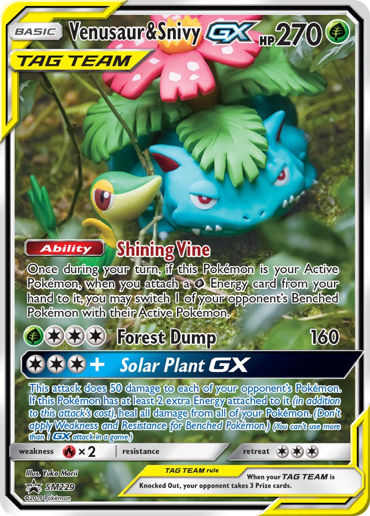 Venusaur & Snivy GX (SM229) [Sun & Moon: Black Star Promos] | Good Games Cannington