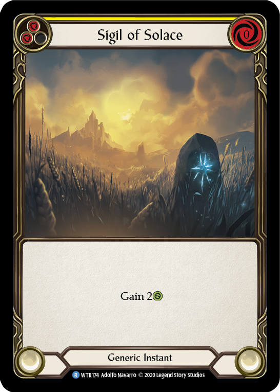 Sigil of Solace (Yellow) [U-WTR174] (Welcome to Rathe Unlimited)  Unlimited Rainbow Foil | Good Games Cannington