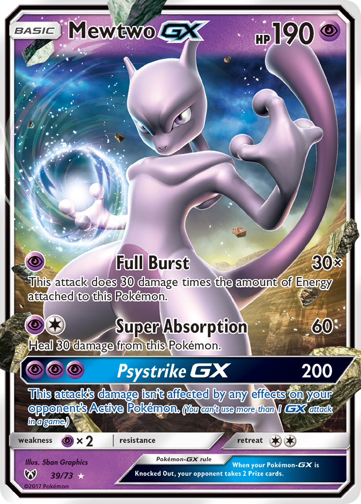 Mewtwo GX (39/73) [Sun & Moon: Shining Legends] | Good Games Cannington