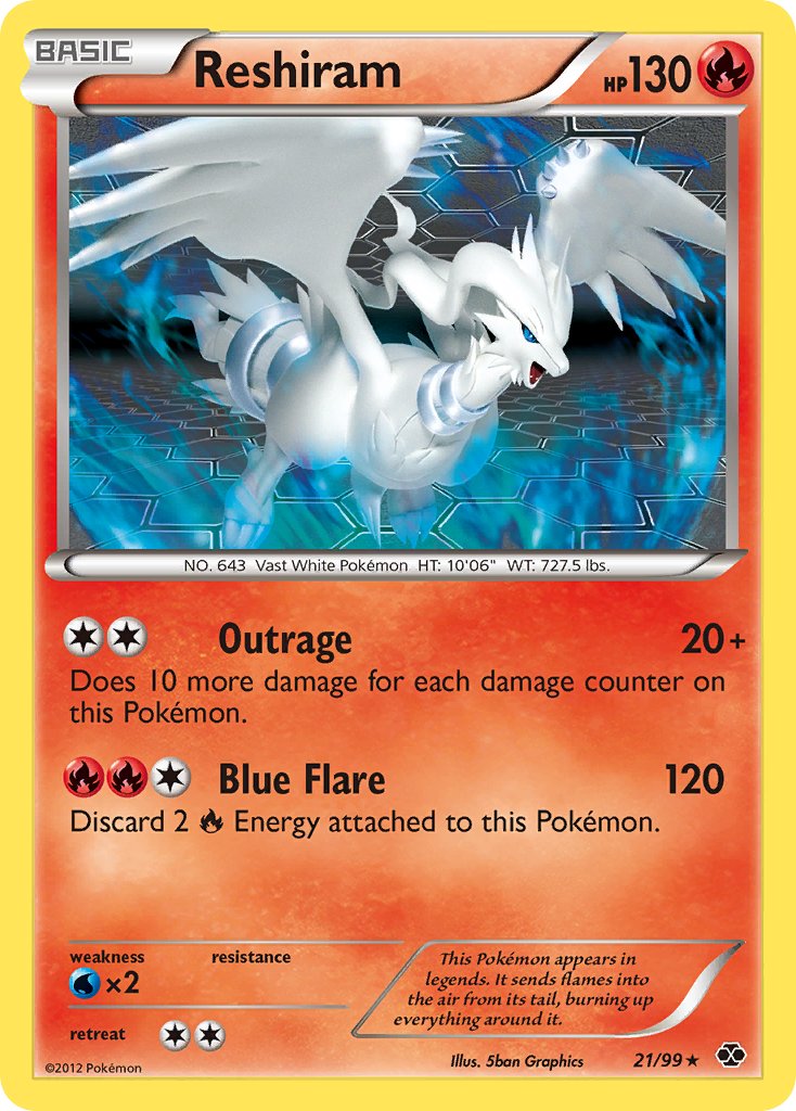 Reshiram (21/99) (Theme Deck Exclusive) [Black & White: Next Destinies] | Good Games Cannington