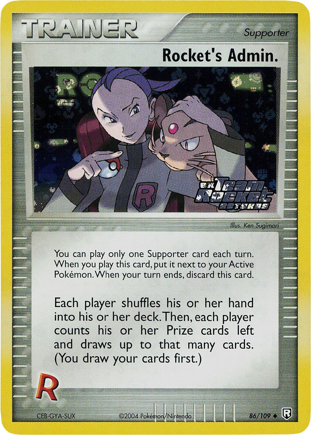 Rocket's Admin. (86/109) (Stamped) [EX: Team Rocket Returns] | Good Games Cannington