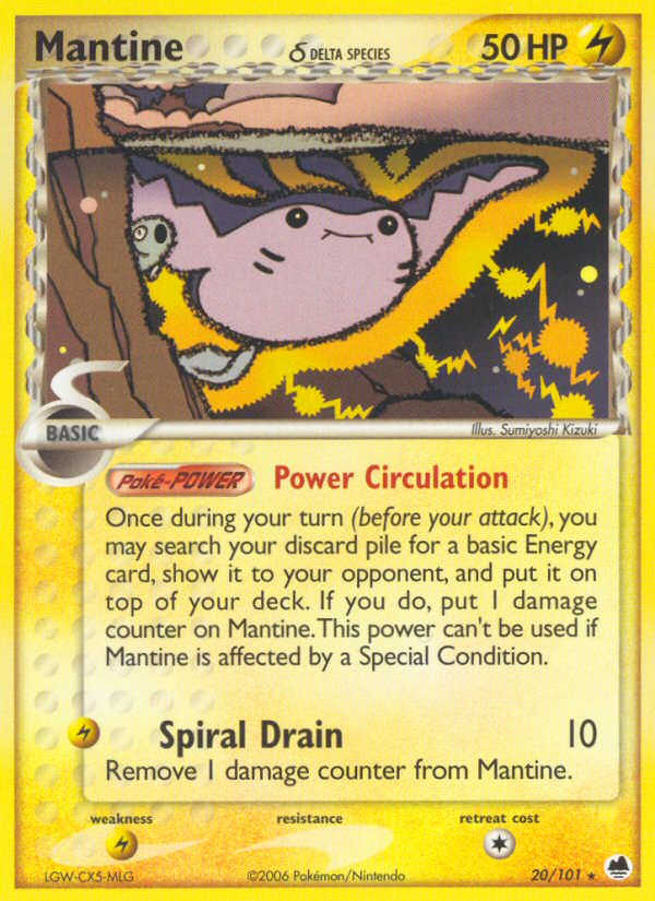 Mantine (20/101) (Delta Species) [EX: Dragon Frontiers] | Good Games Cannington