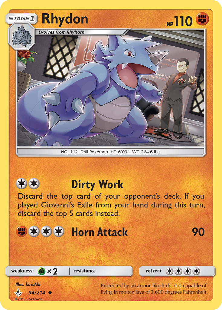 Rhydon (94/214) [Sun & Moon: Unbroken Bonds] | Good Games Cannington